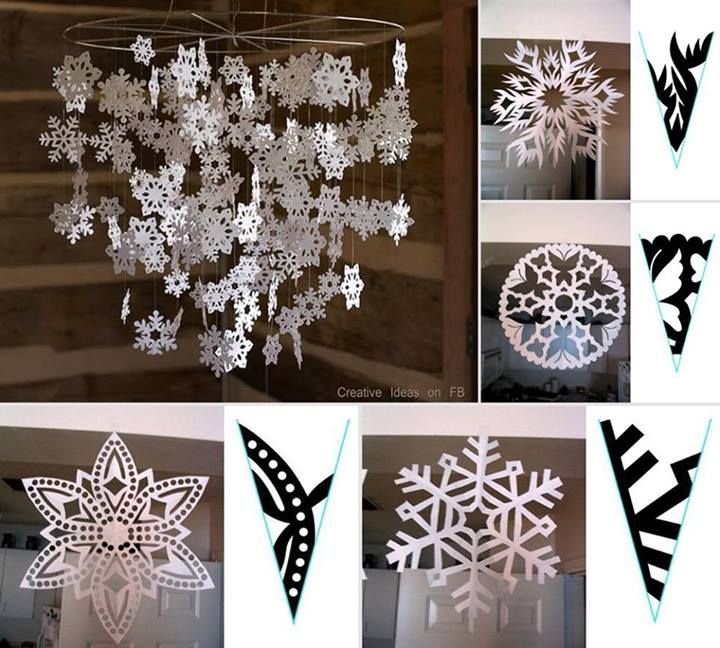Snowflake Paper Cutouts (80) with Idea Guide
